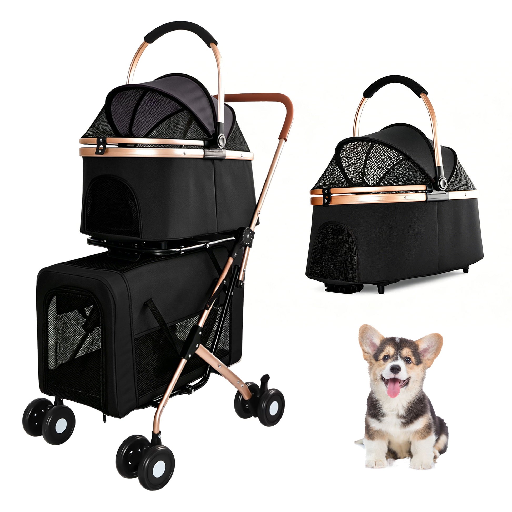 Double Pet Stroller For Dogs And Cats