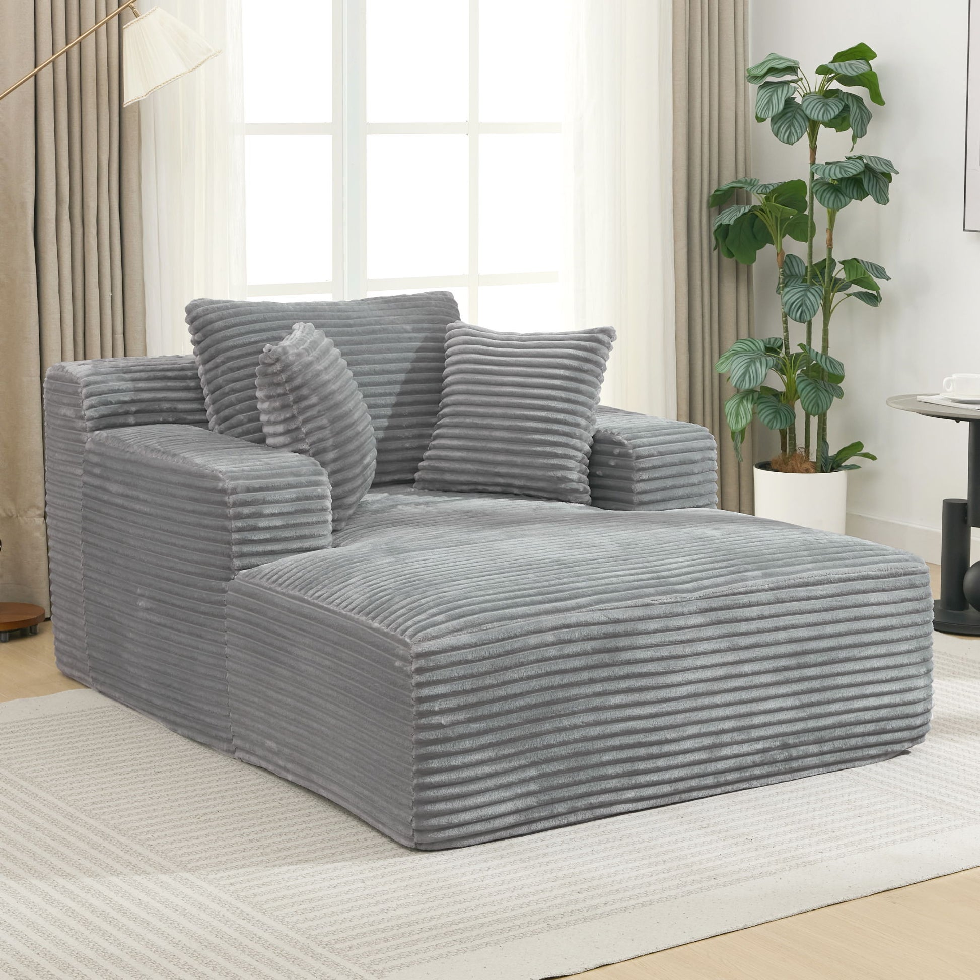 Modern Full Compressed Chaise Lounge Sofa Bed With Removable Pillows