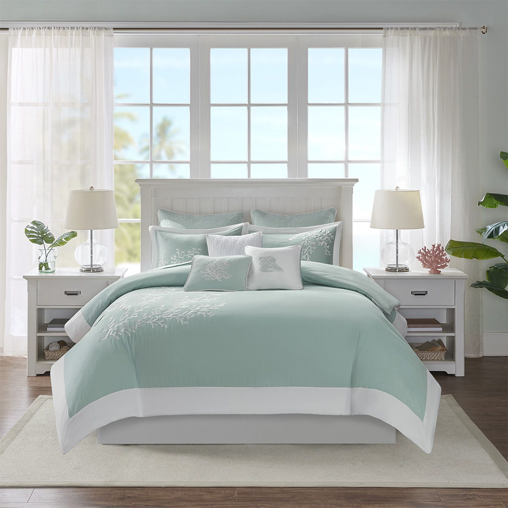 Coastline - King Duvet Cover Mini Set - Aqua