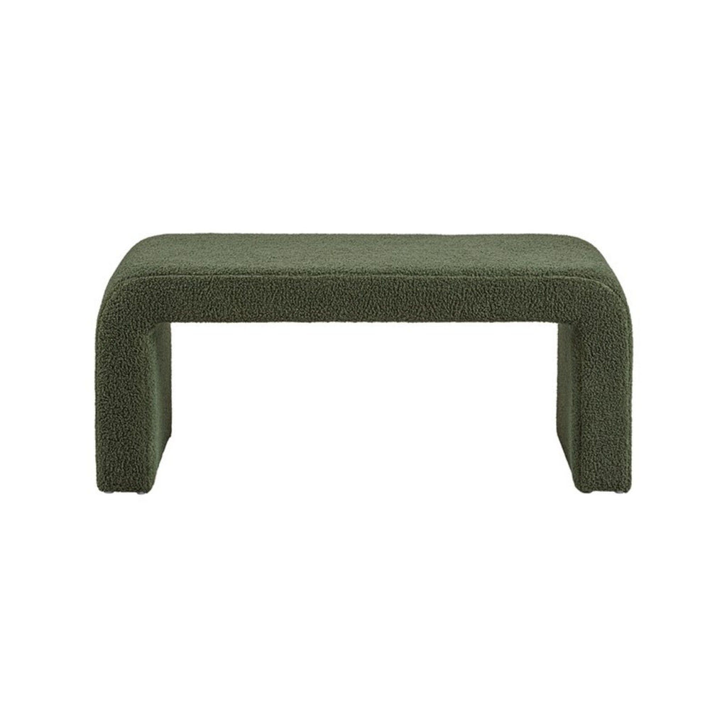 Modern Contemporary Boucle Waterfall Bench