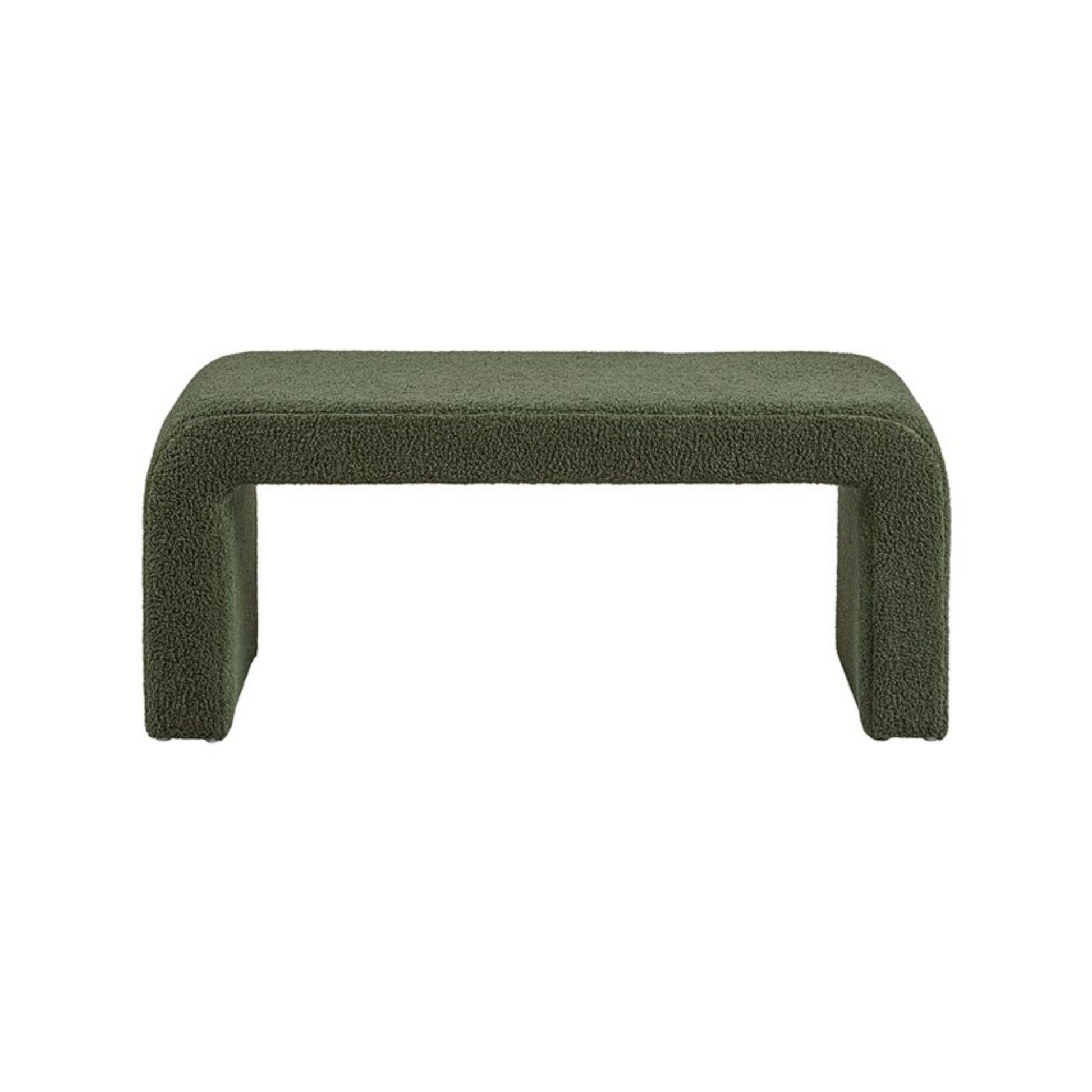 Modern Contemporary Boucle Waterfall Bench