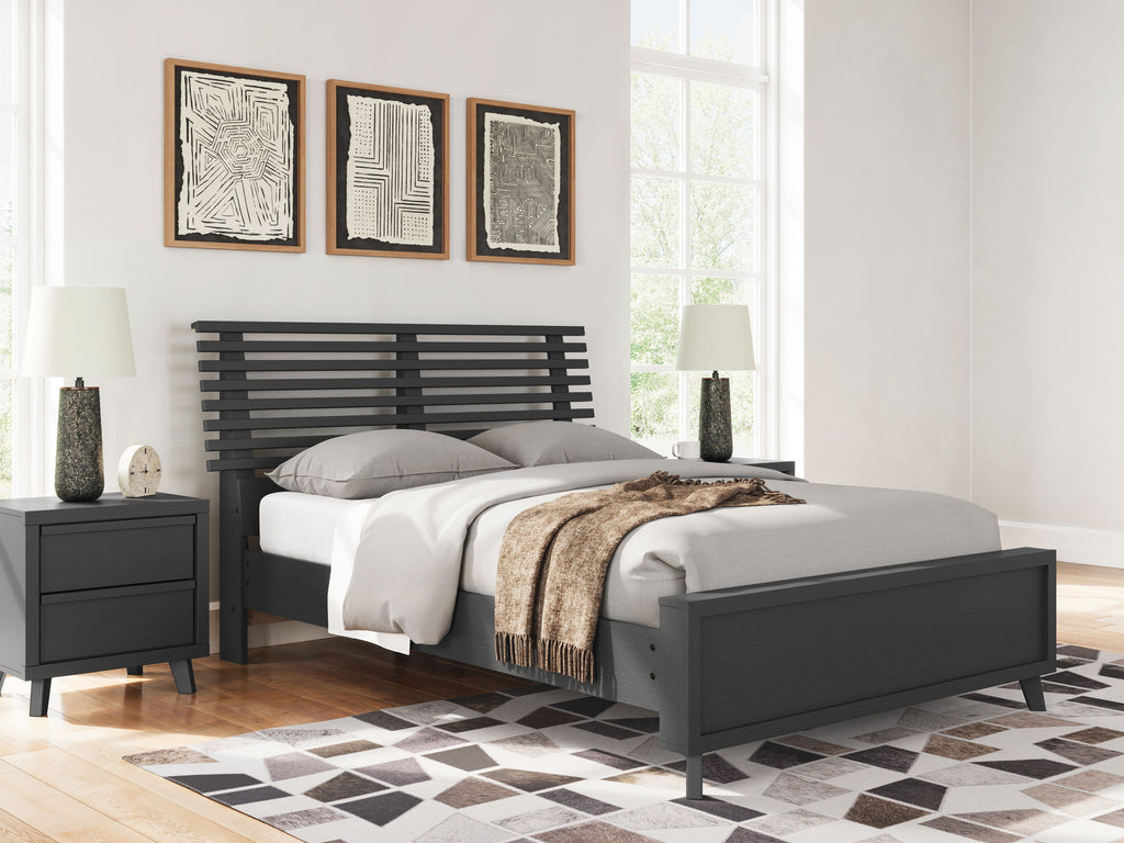 Danziar - Full Slat Panel Bed - Black