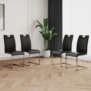 Modern Dining Chairs With Padded Seat And Metal Legs