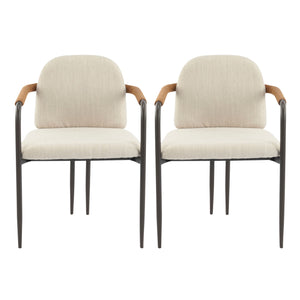 Modern Dining Chair Set With Durable Iron Frame And Comfortable Fabric Upholstery