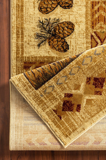 Woodland - GC_RST5602 Cream 5' x 7' Lodge Area Rug