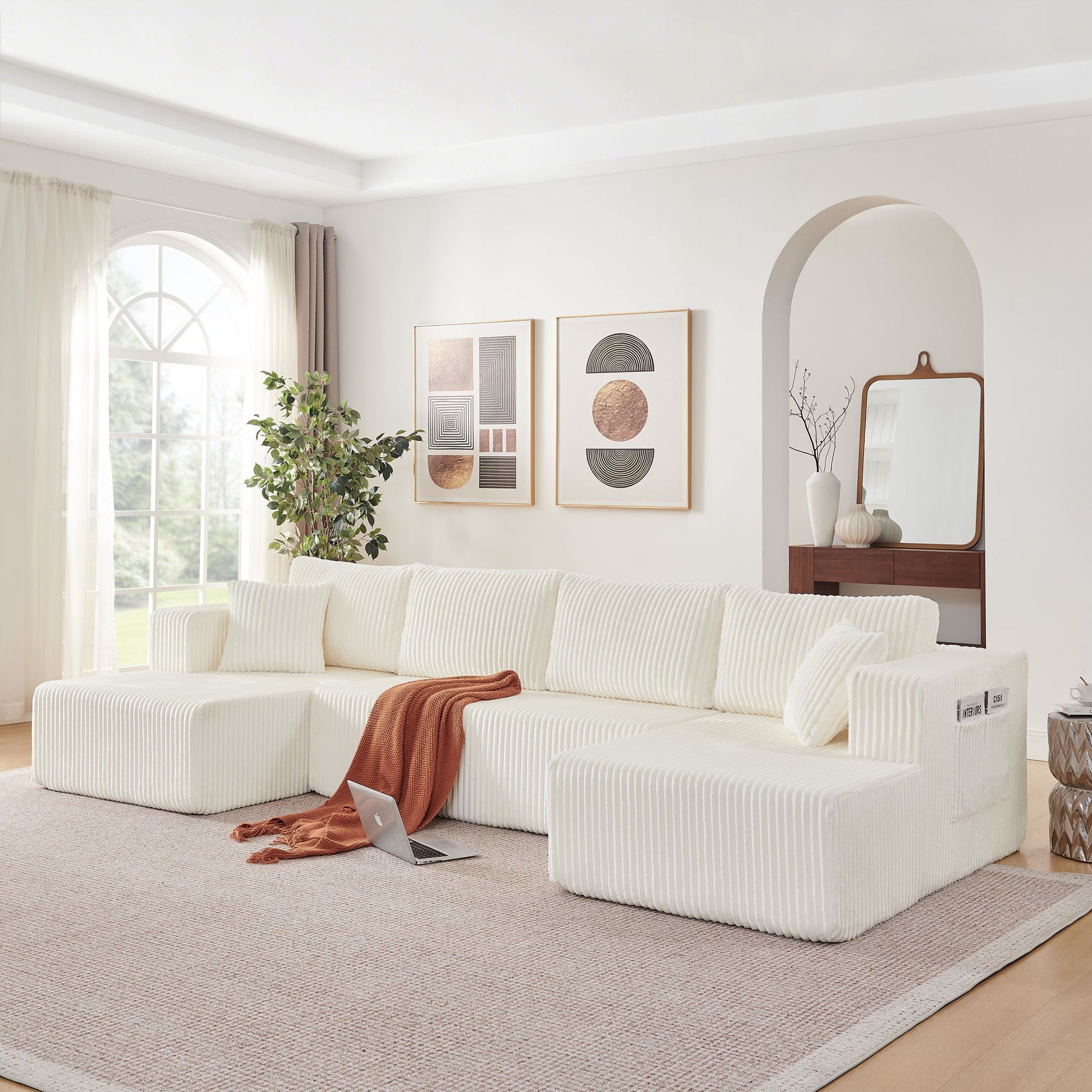 U - Shaped Modular Sectional Sofa For Living Room