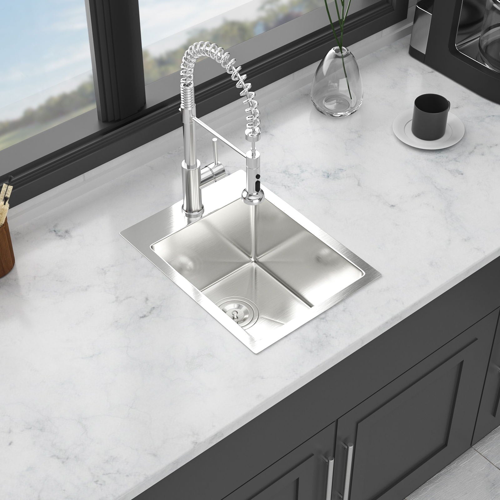 Stainless Steel Drop In Kitchen Sink, Topmount
