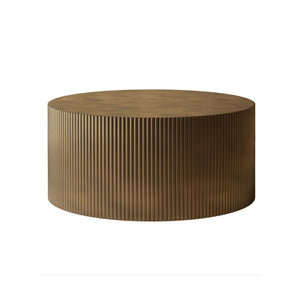 Modern Wave Stripe Round Coffee Table With Spacious Top