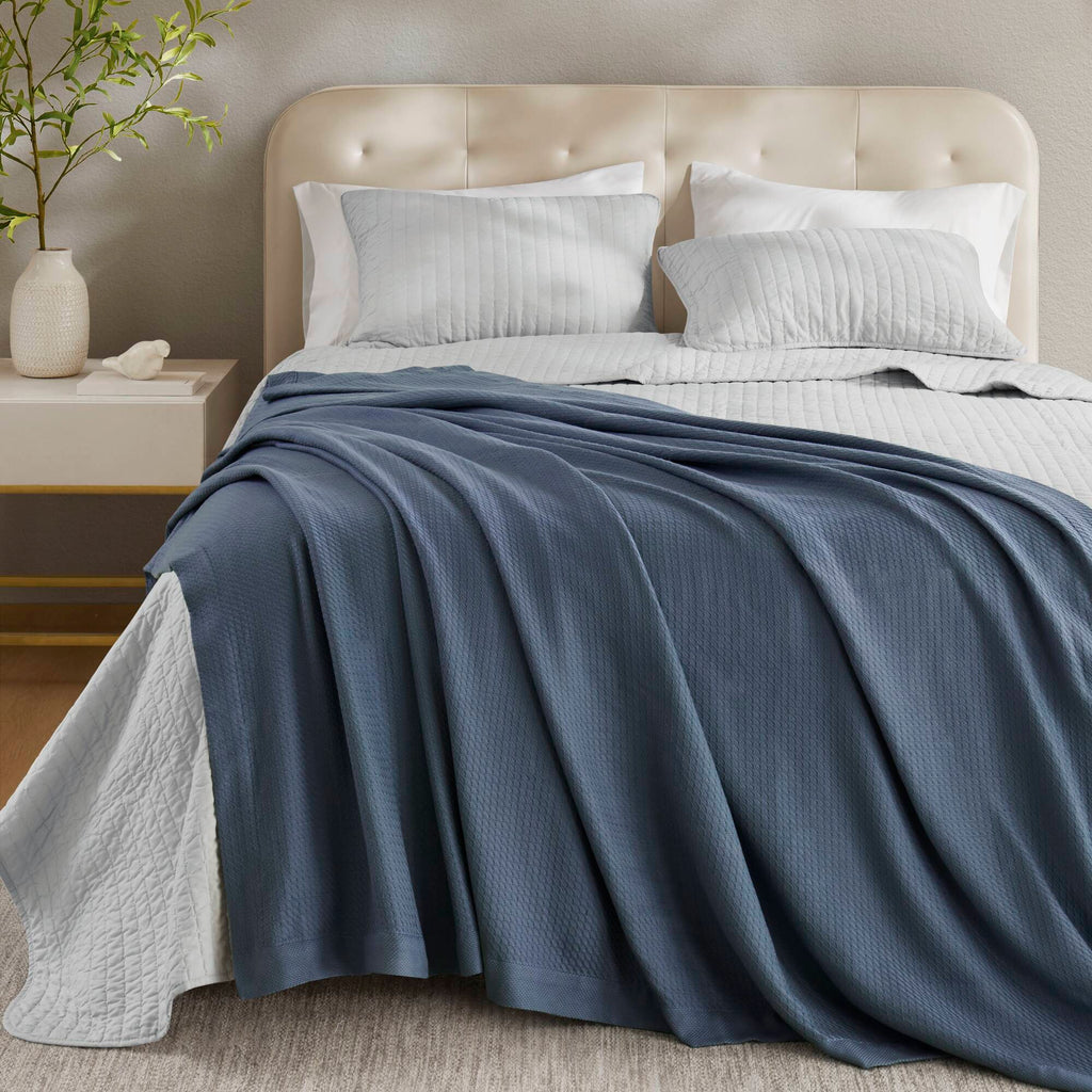 Egyptian Cotton - Full Blanket - Blue
