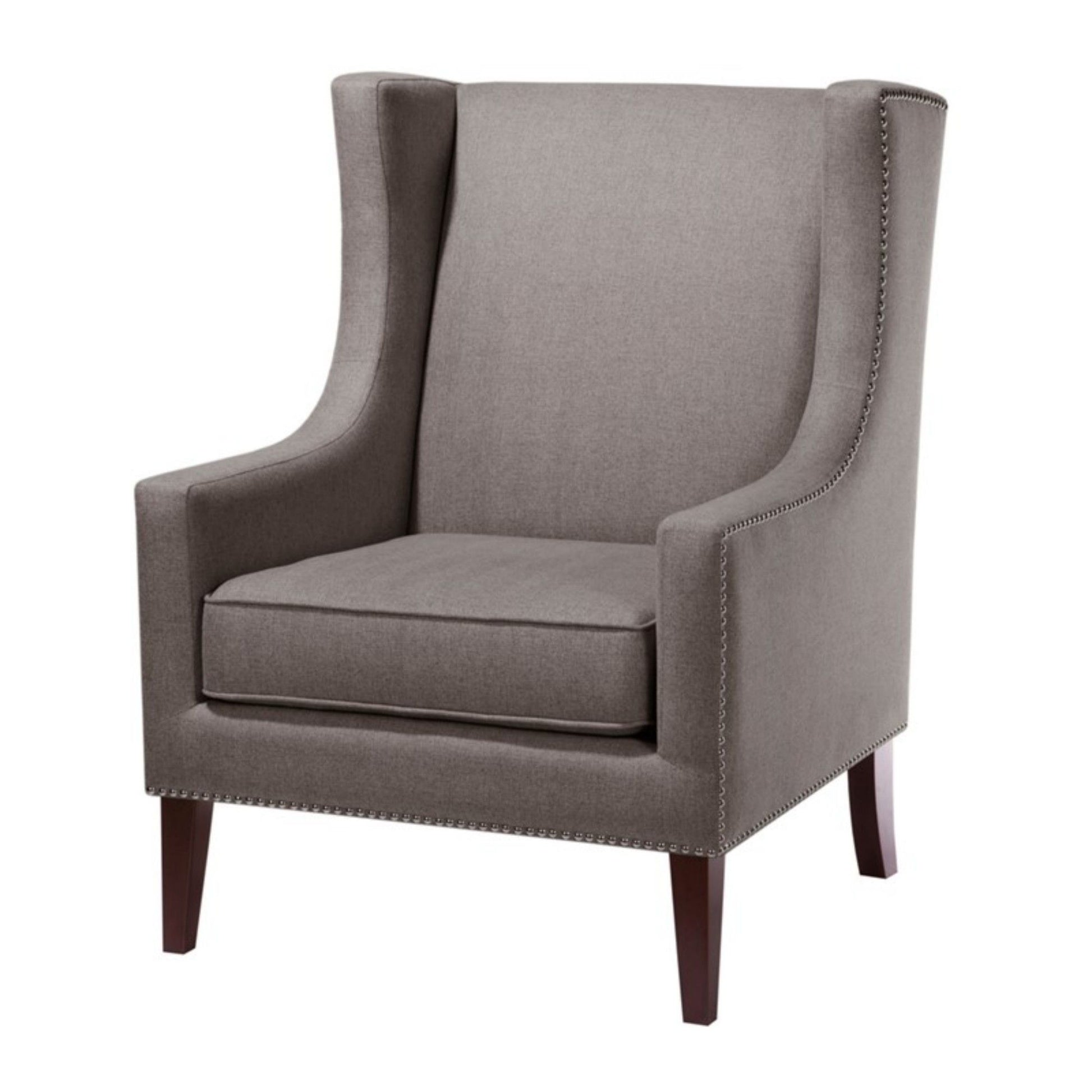 Barton - Wing Chair With Nail Head Accents