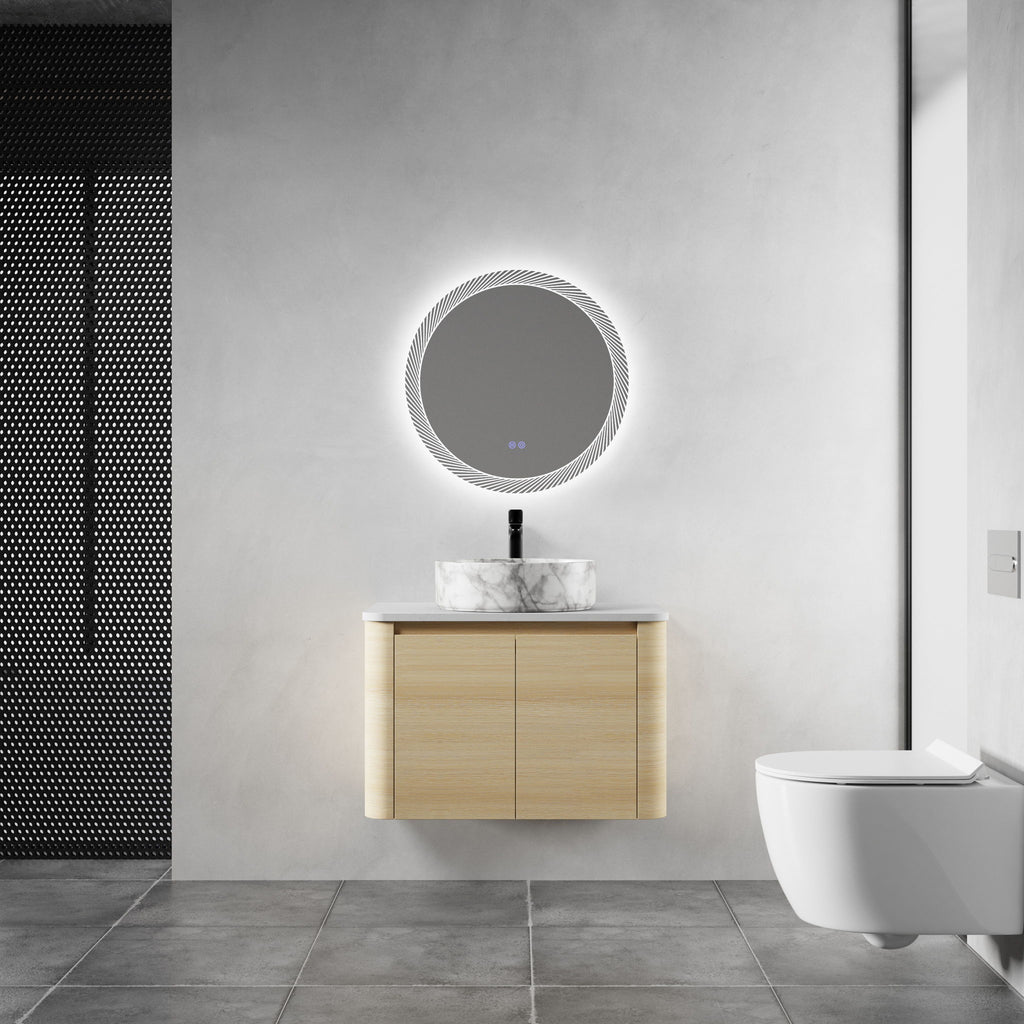 Mounted Bathroom Vanity & Art Sink & 2 Soft Close Doors
