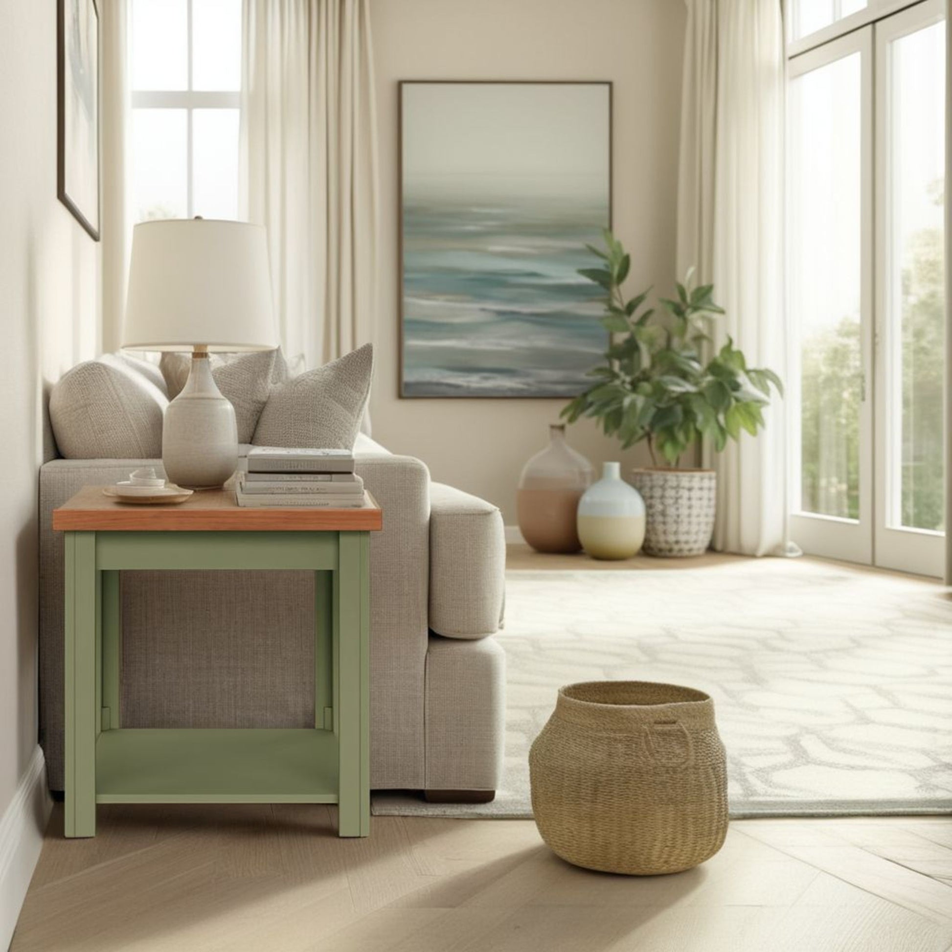 Side Table - Sage Green / Fruitwood