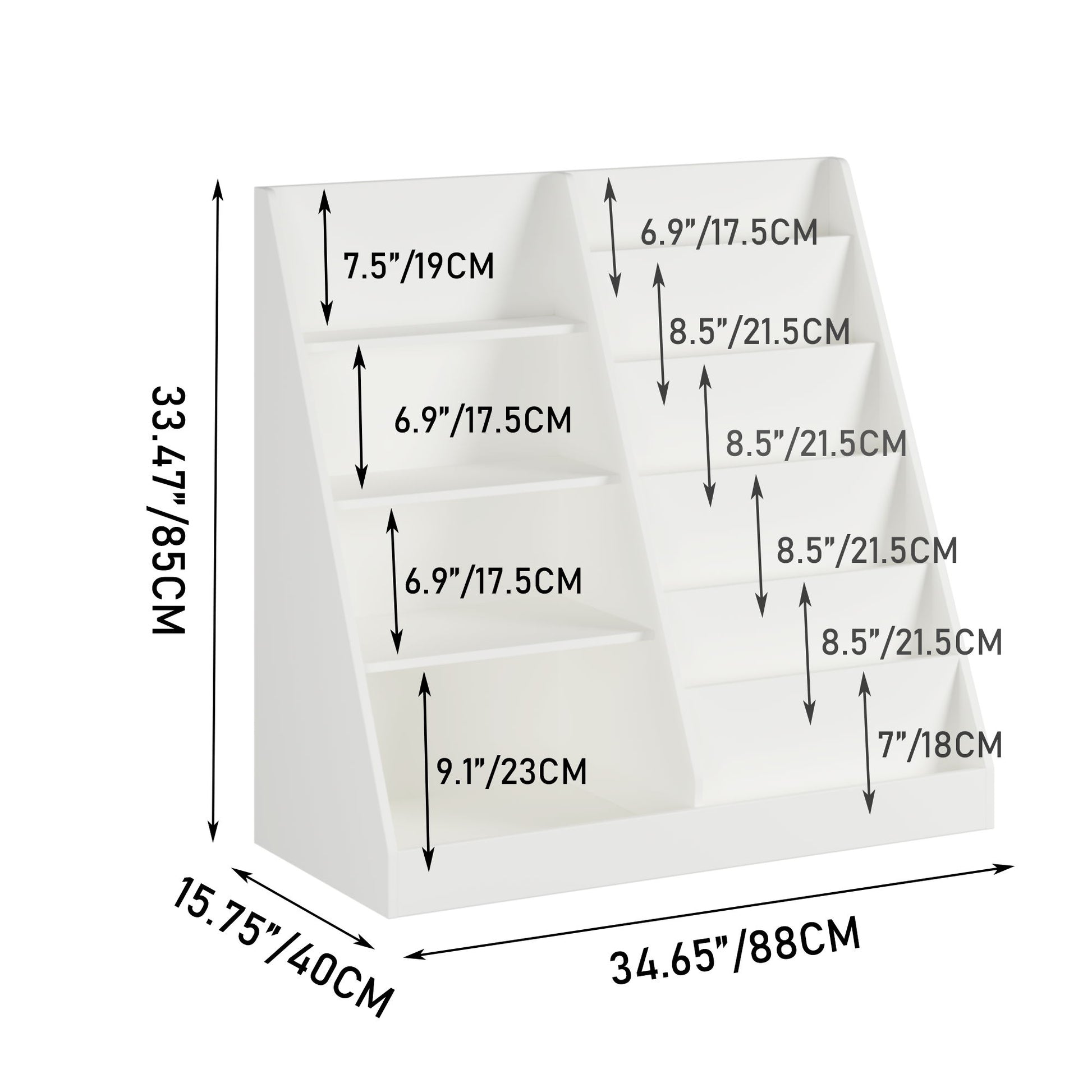 Bookshelf And Toy Storage Organizer, Multifunctional 4 Tier Bookcase With Toy Bin - White
