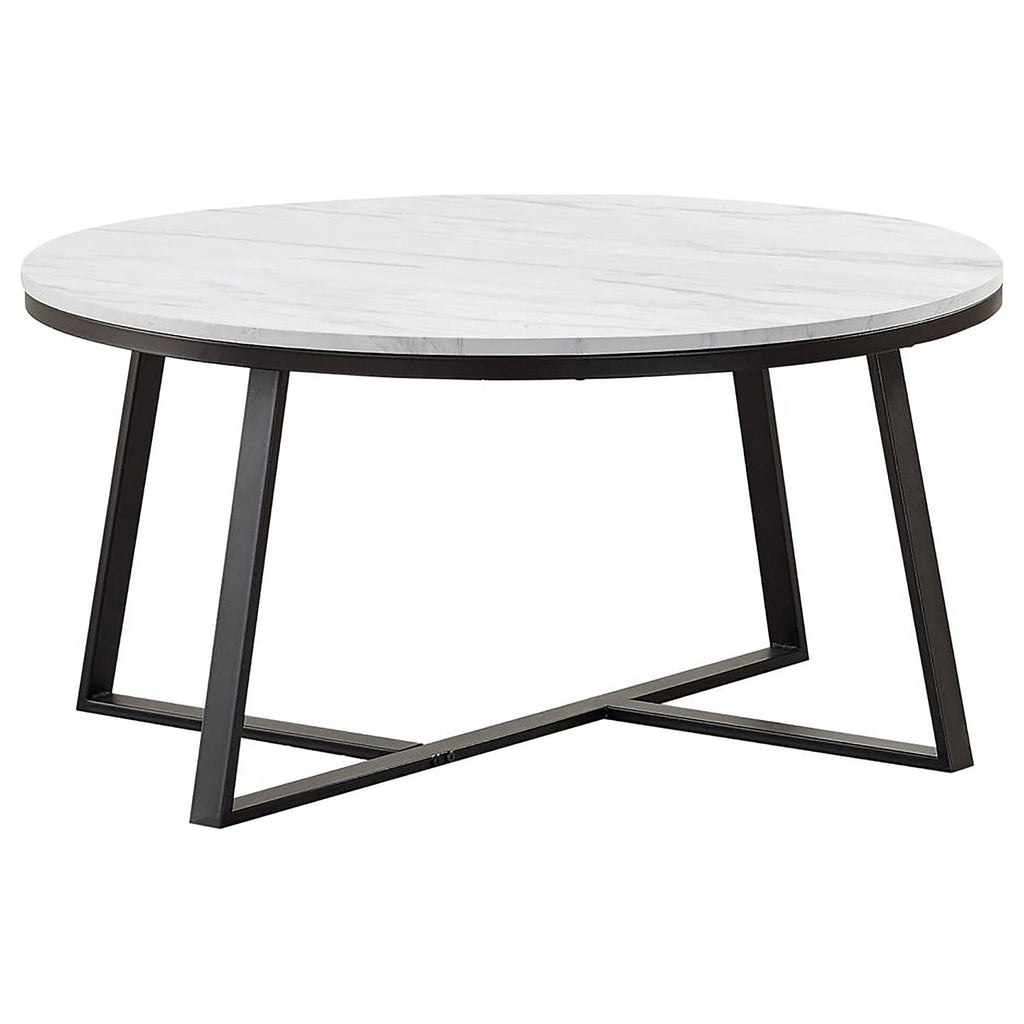 Melisa - 2 Piece Coffee And End Table Set - White Marble