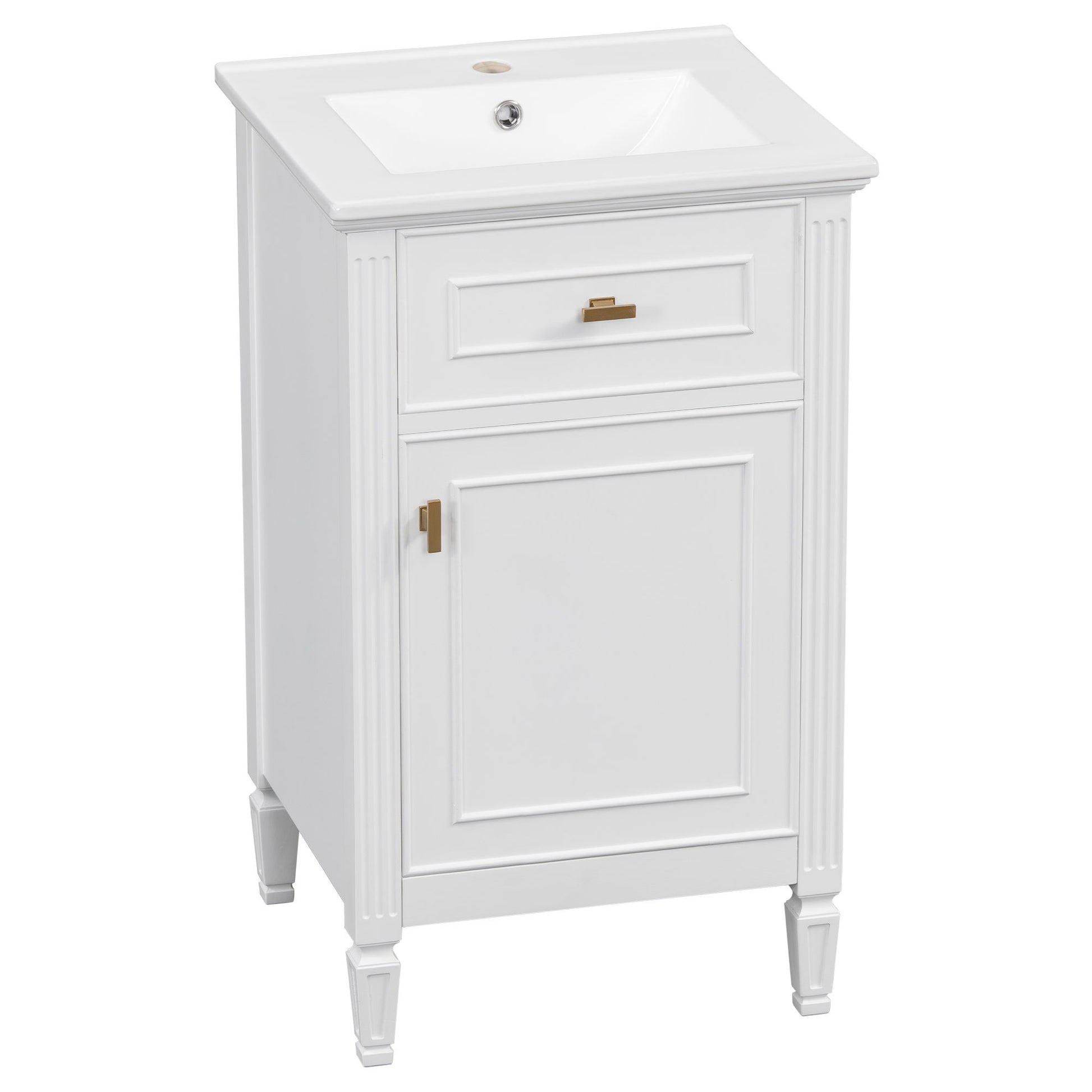 Bathroom Vanity With Sink, Adjustable Shelf, Tilt-Out Drawer