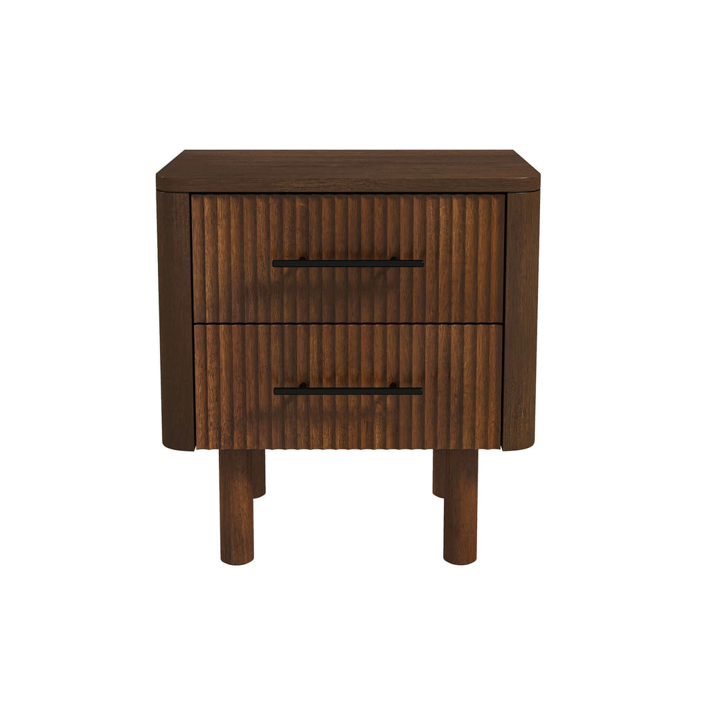 Logan - Nightsd Bed Side Tables With 2 Drawers - Brown