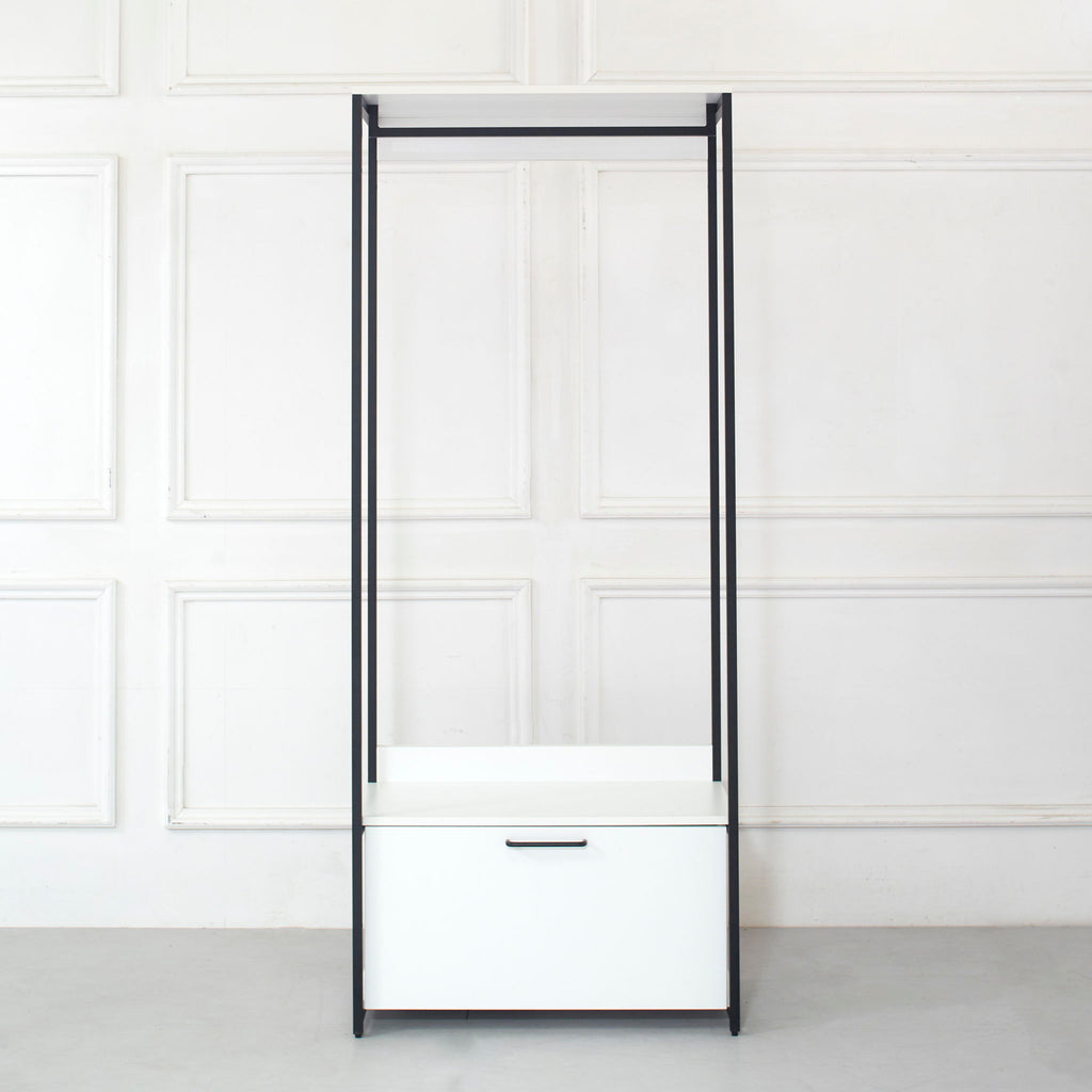 Fiona - Contemporary Wood And Metal Walk In Closet With Drawers