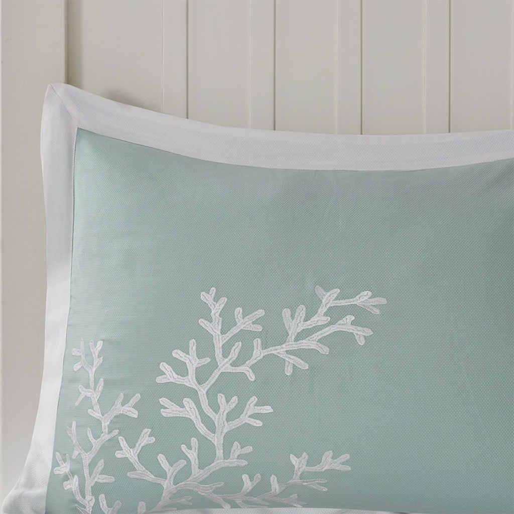 Coastline - Queen Comforter Set - Aqua