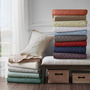 Quebec - 3 Piece King/California King Reversible Quilt Set - Clay Red