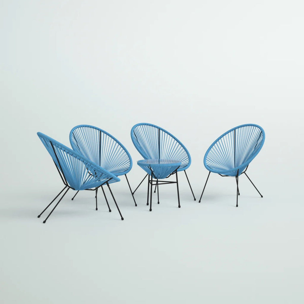 Outdoor Conversation Set With Ergonomic Lounge Chairs And Tempered Glass Table