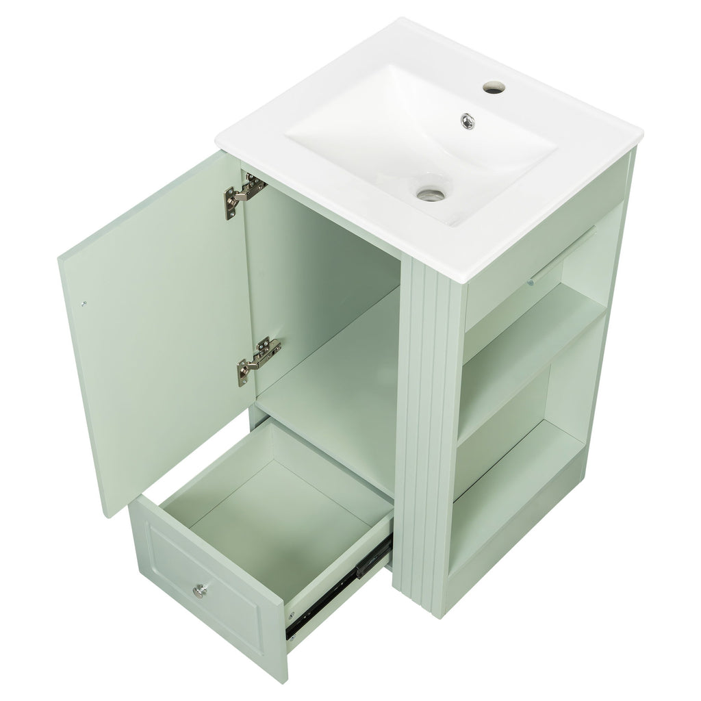 Modern Freestanding Bathroom Vanity With Sink, Soft-Close Drawer, Towel Bar