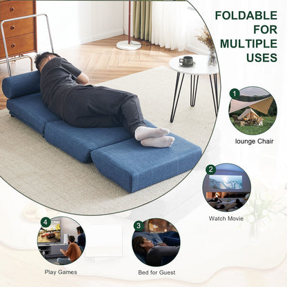 Single Sofa Chair Foldable Single Sofa Bed With Pillow, Portable Foldable Sofa Bed, Leisure Sofa Chair, Easy To Store, Made Of Breathable And Wearable Linen