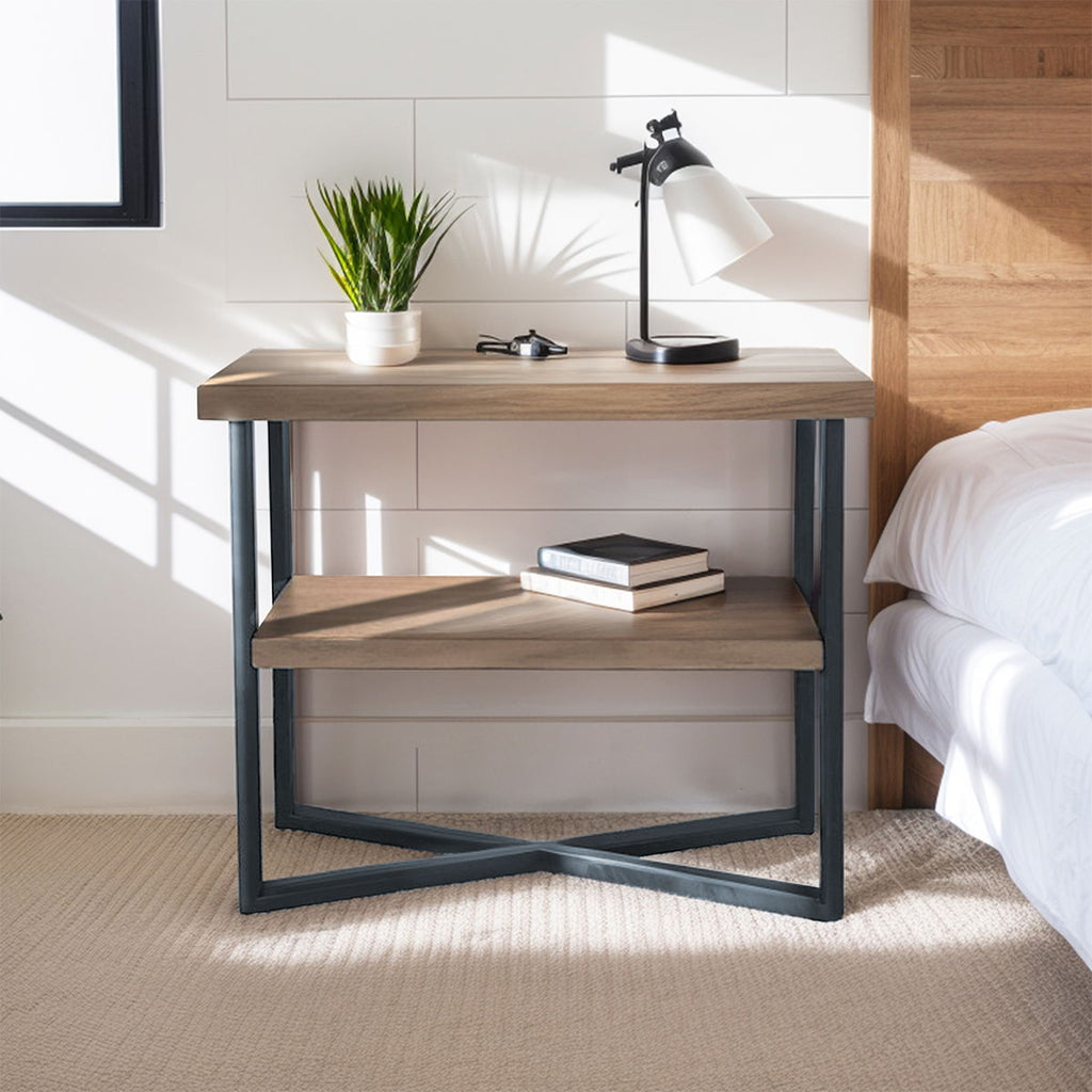 Reagan - End Table - Wheat / Slate