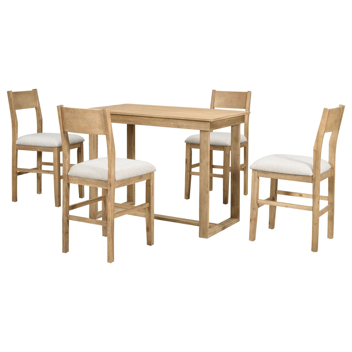 Gewnee - Counter Height Dining Table Set 5 Piece - Natural