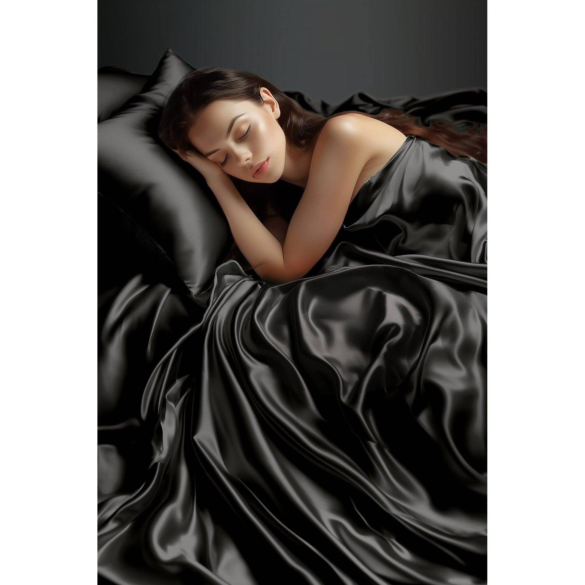 Satin - 4 Piece Twin Luxury Sheet Set - Black