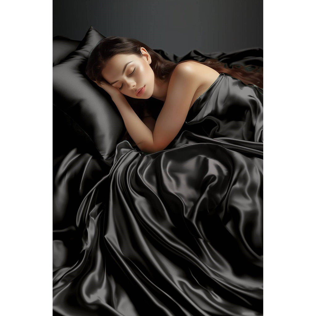 Satin - Wrinkle-Free Luxurious 6-Piece Sheet Set - Black