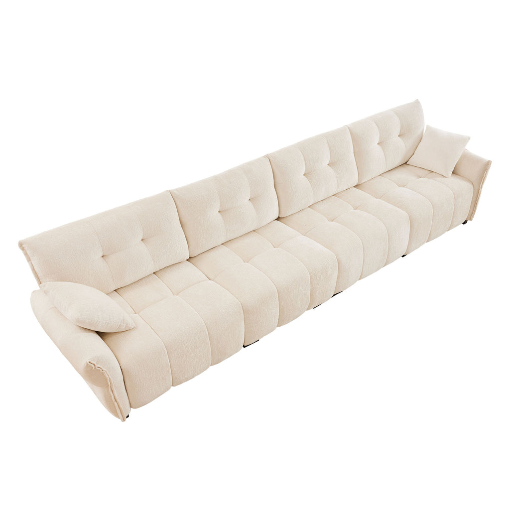 Modern Sofa & Pillows, Textured Cover, High Rebound Cushions