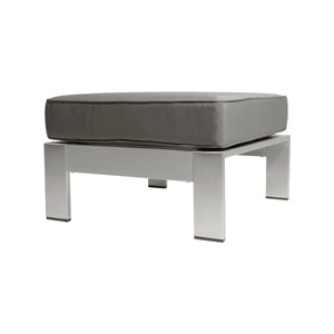 Outdoor Aluminum Ottoman With Cushion - Khaki