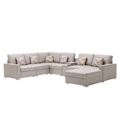 Nolan - 7 Piece Sectional Sofa With Pillows And Interchangeable Legs