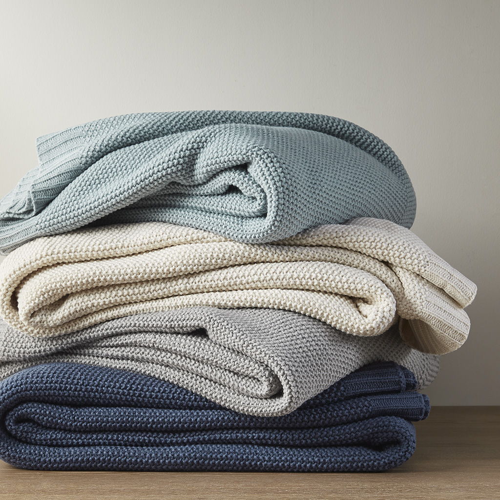 Bree Knit - King Blanket - Indigo