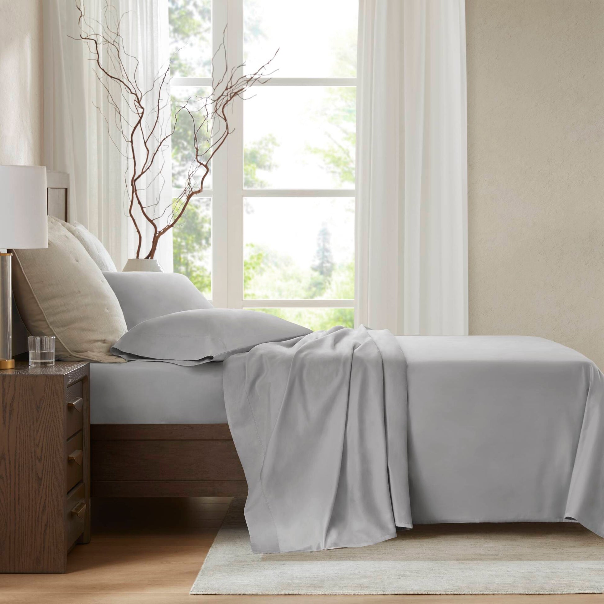 Queen Sateen Sheet Set - Gray