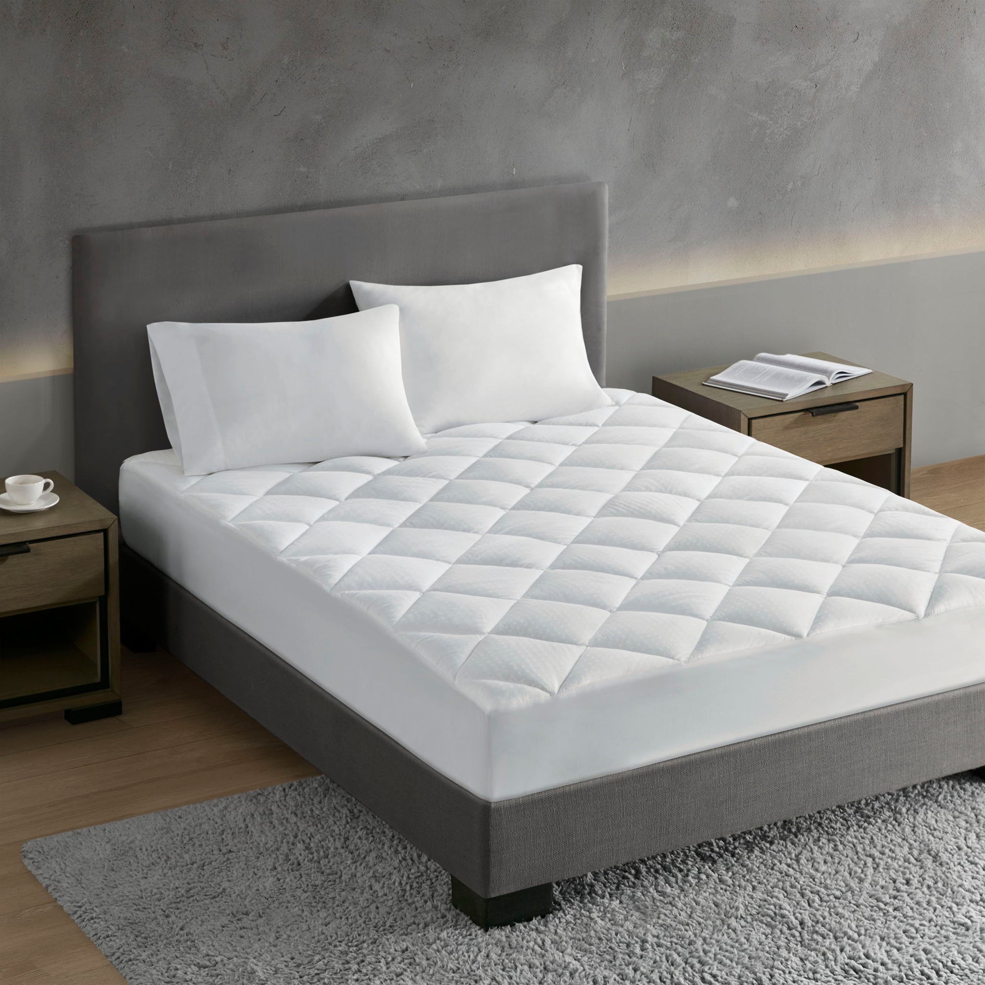 Signature - Queen Dobby Cotton Waterproof Mattress Pad - White