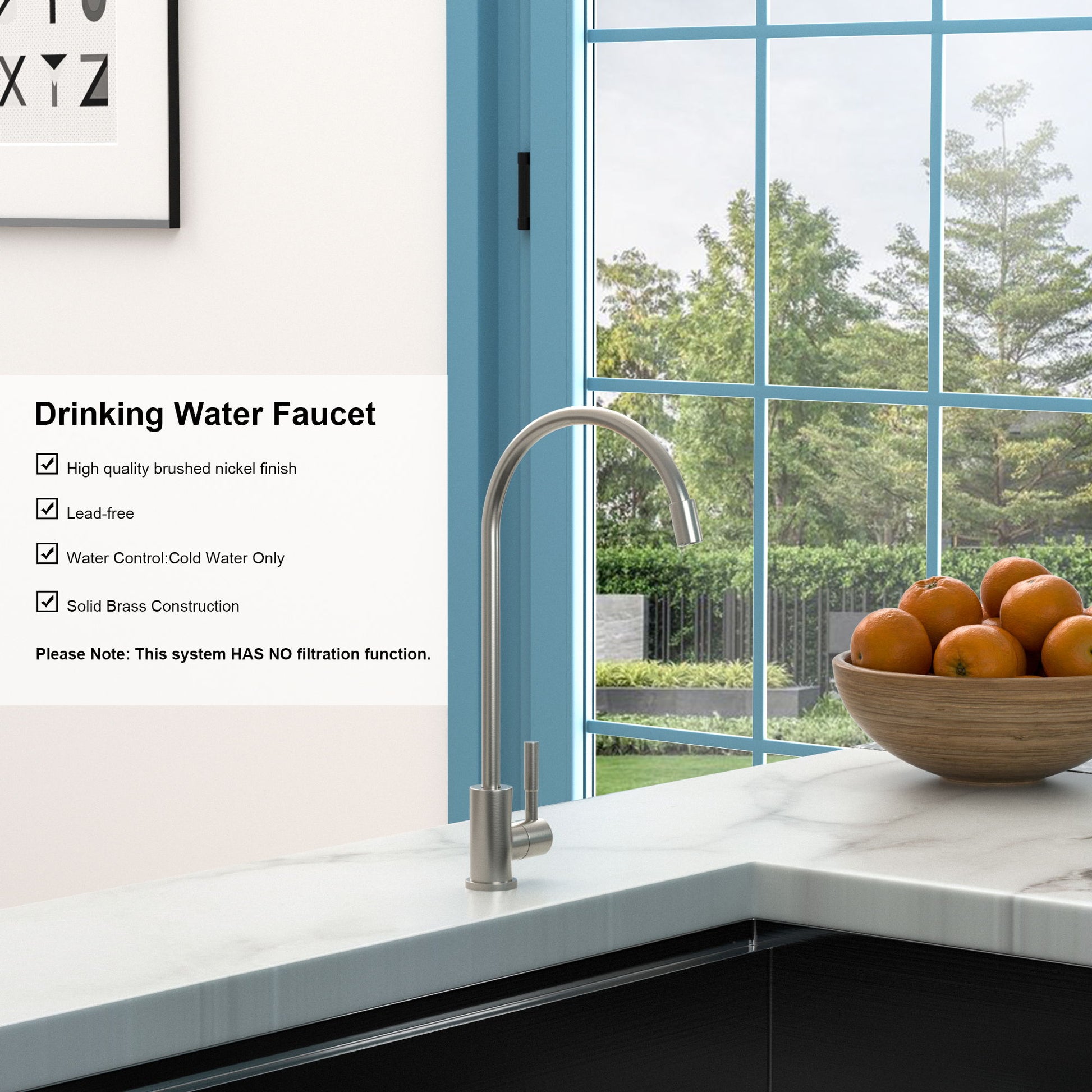 Design Lead Free Drinking Water Faucet - Brushed Nickel