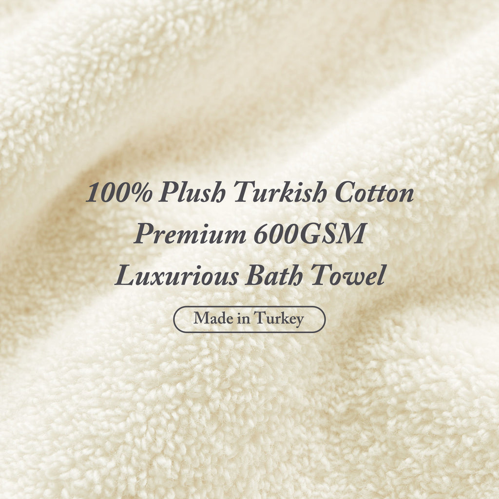 Turkish - 6 Piece Bath Towel Set - Natural