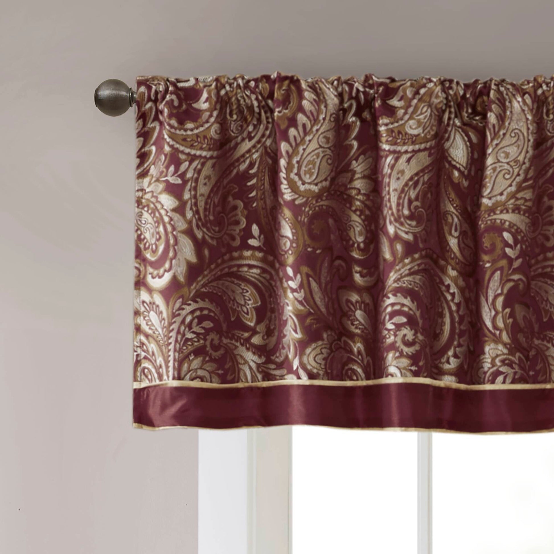 Aubrey - Window Valance - Burgundy