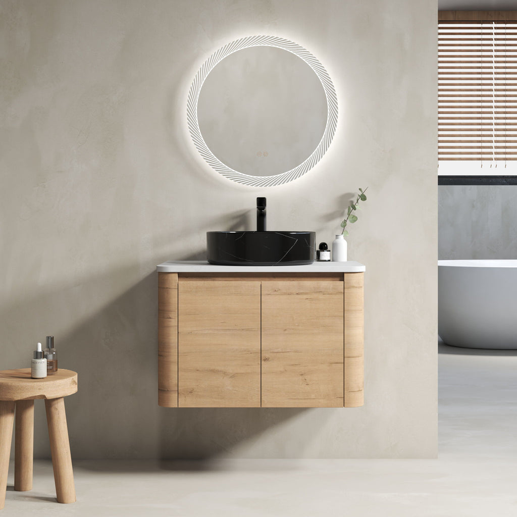 Wall Mounted Bathroom Vanity With Art Sink & 1 Soft Close Door