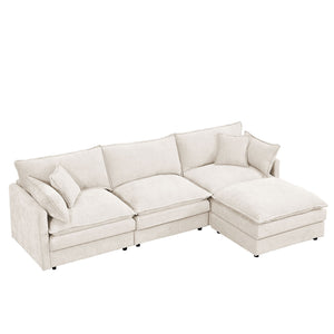 Contemporary Modular Sectional Sofa Set With Movable Ottoman