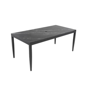 Outdoor Modern Patio Dining Table, Post Tapered Legs, Weatherproof & Rust Free