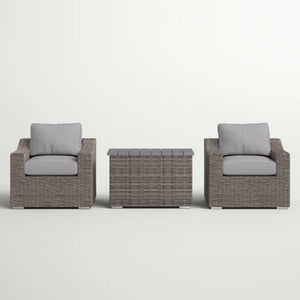 2 Person Seating Group With Cushions Ideal For Cozy Outdoor Gatherings - Gray / Gray Mix