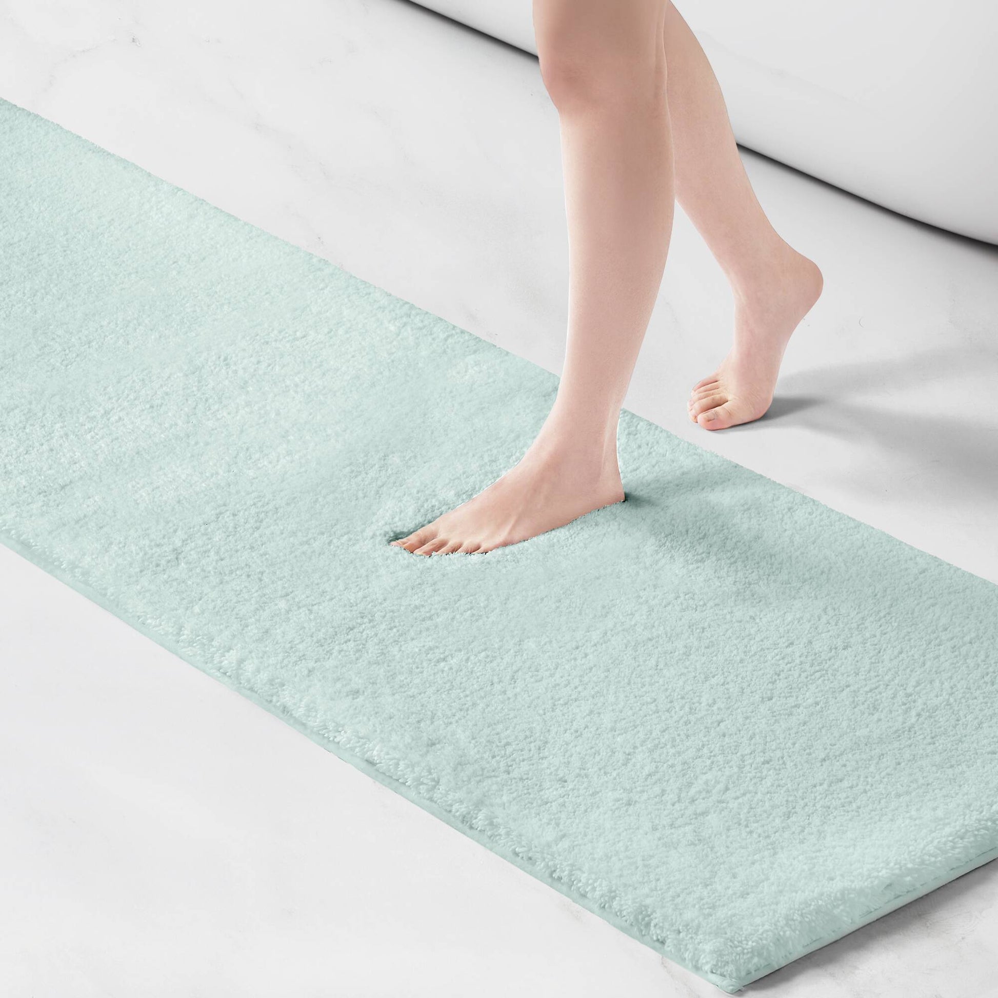 Marshmallow - 24" x 40" Bath Rug - Seafoam
