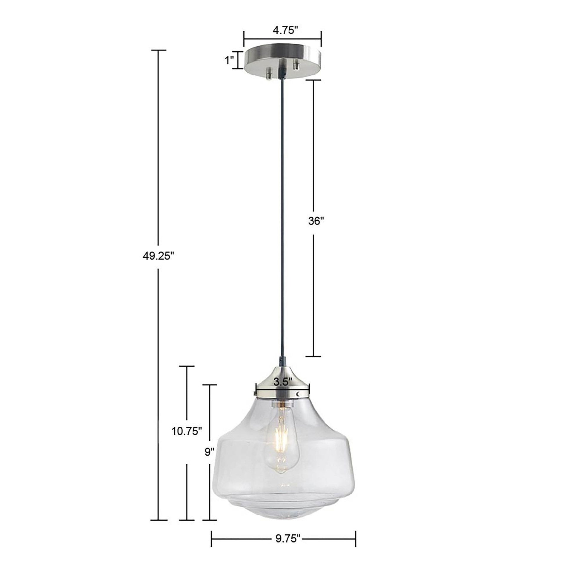 Elm - Single Bell-Shaped Pendant - Smoke Gray
