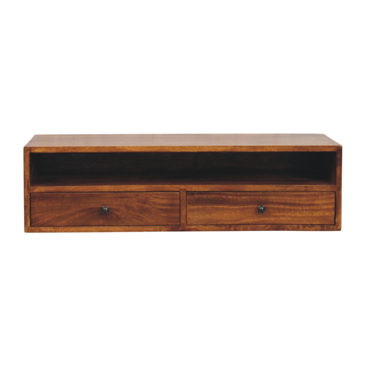 Lunar - 2 Drawer Wall Mounted Media Unit - Brown