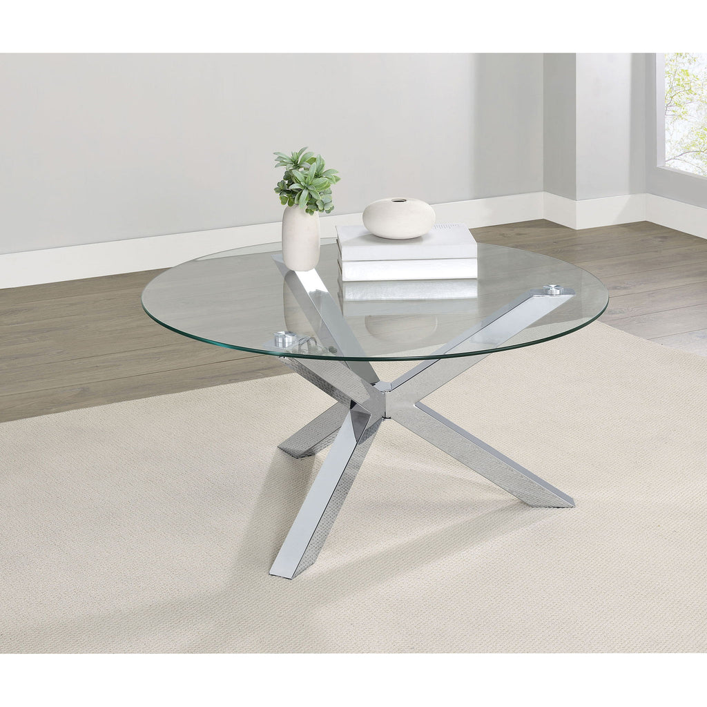 Round Top Coffee Table - Chrome