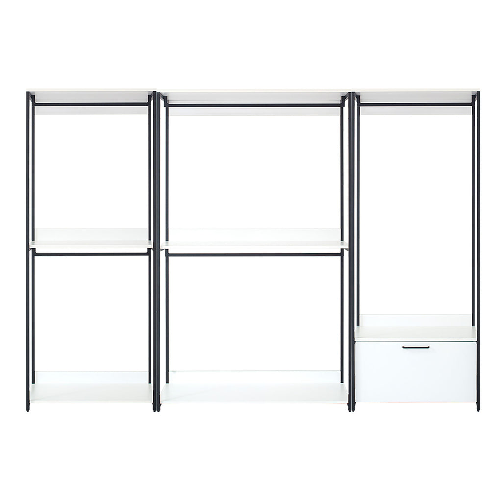 Fiona - Freestanding Walk In Closet System With Metal Frame Melamine - White