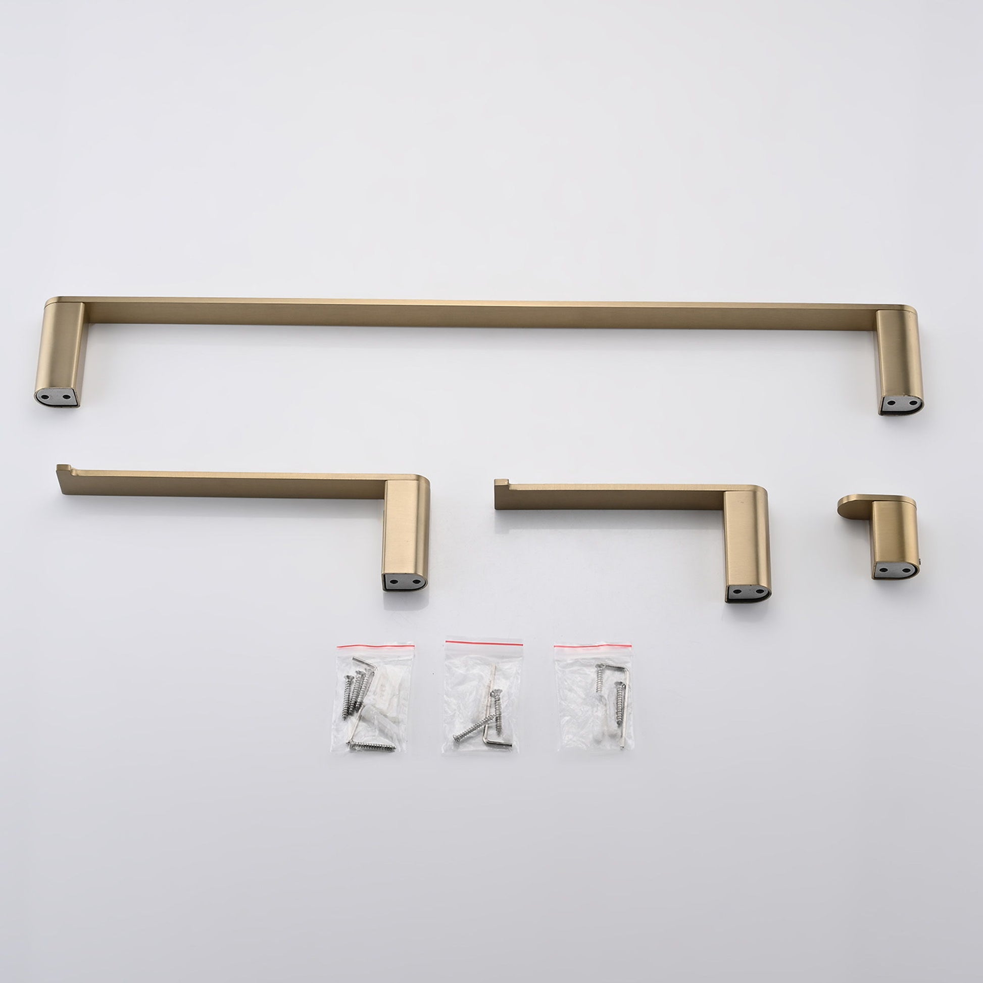 4 Pieces Bathroom Hardware Set Single Towel Bar, Towel Holder, Toilet Paper Holder
