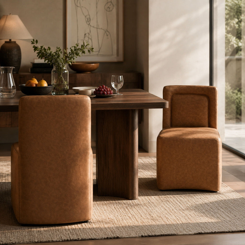 Vintage Upholstered Dining Chairs (Set of 2)